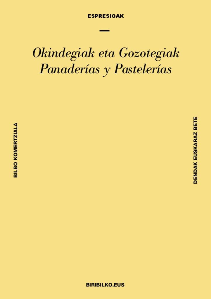 Vocabulario del sector de panaderías y pastelerías (es-eu)