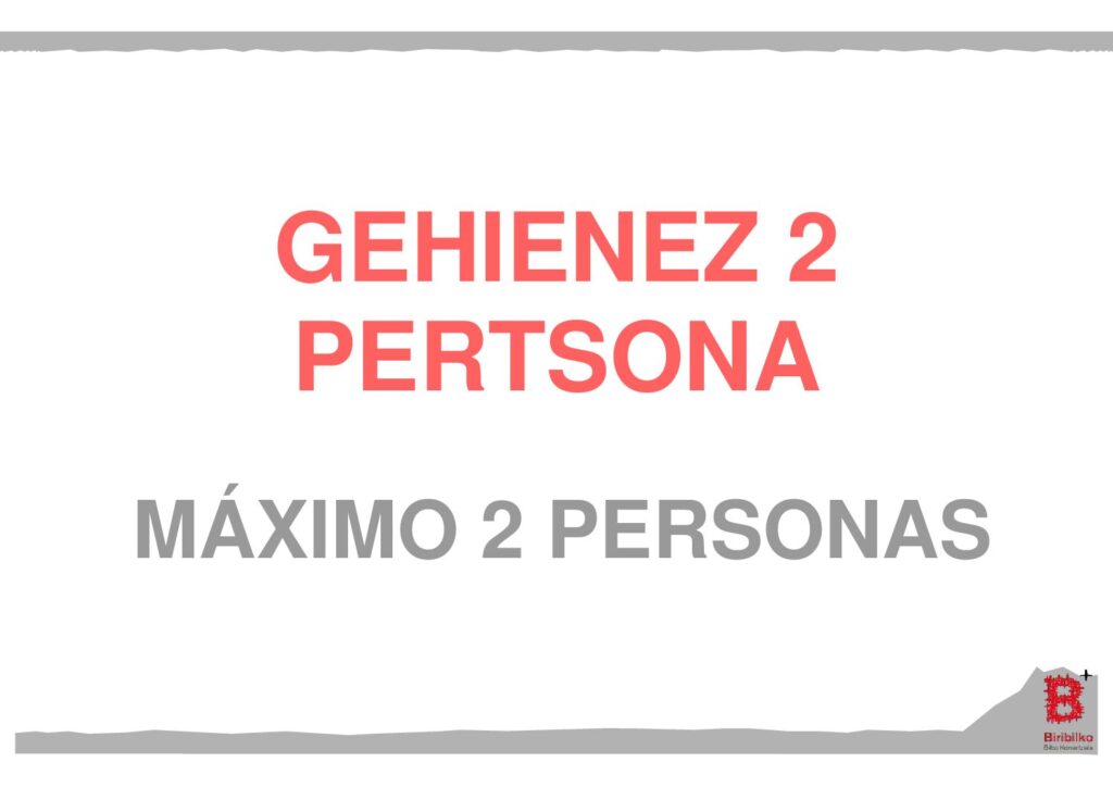 Gehienez 2 pertsona