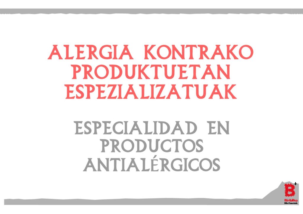 Alergia kontrako produktuetan espezializatuak