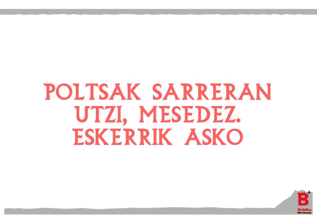 Poltsak sarreran utzi (eus)