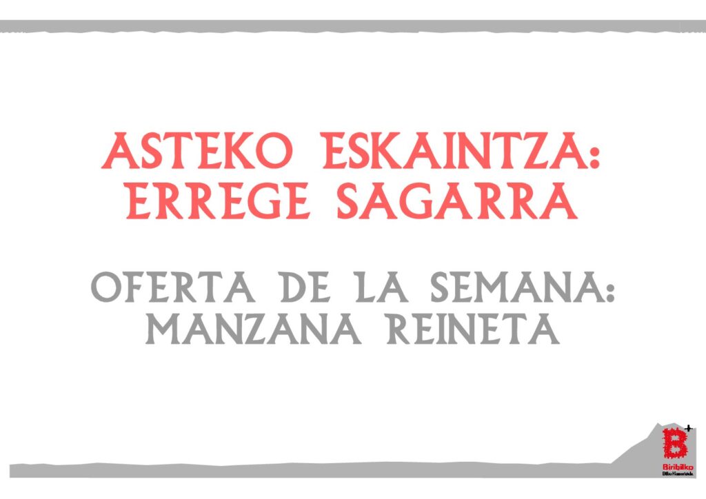 Asteko eskaintza: errege sagarra