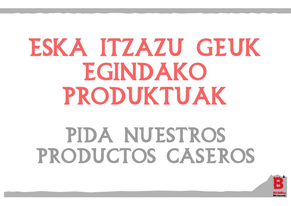 Pida nuestros productos caseros