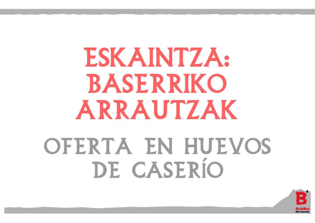 Eskaintza: baserriko arrautzak