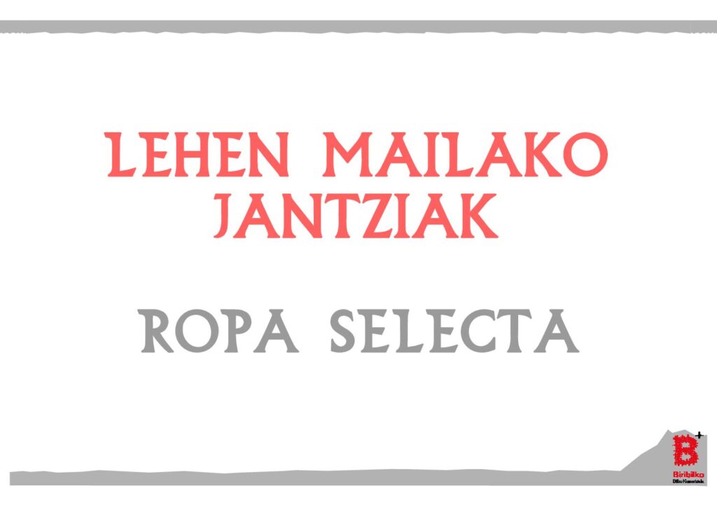 Lehen mailako jantziak