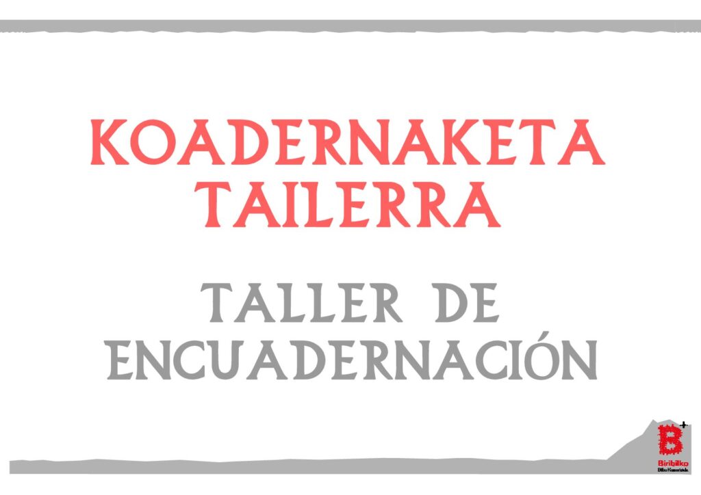 Koadernaketa tailerra