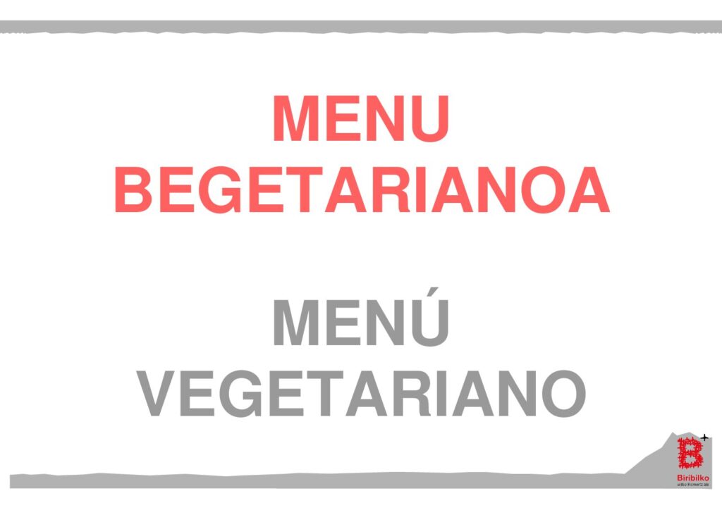 MENU BEGETARIANOA